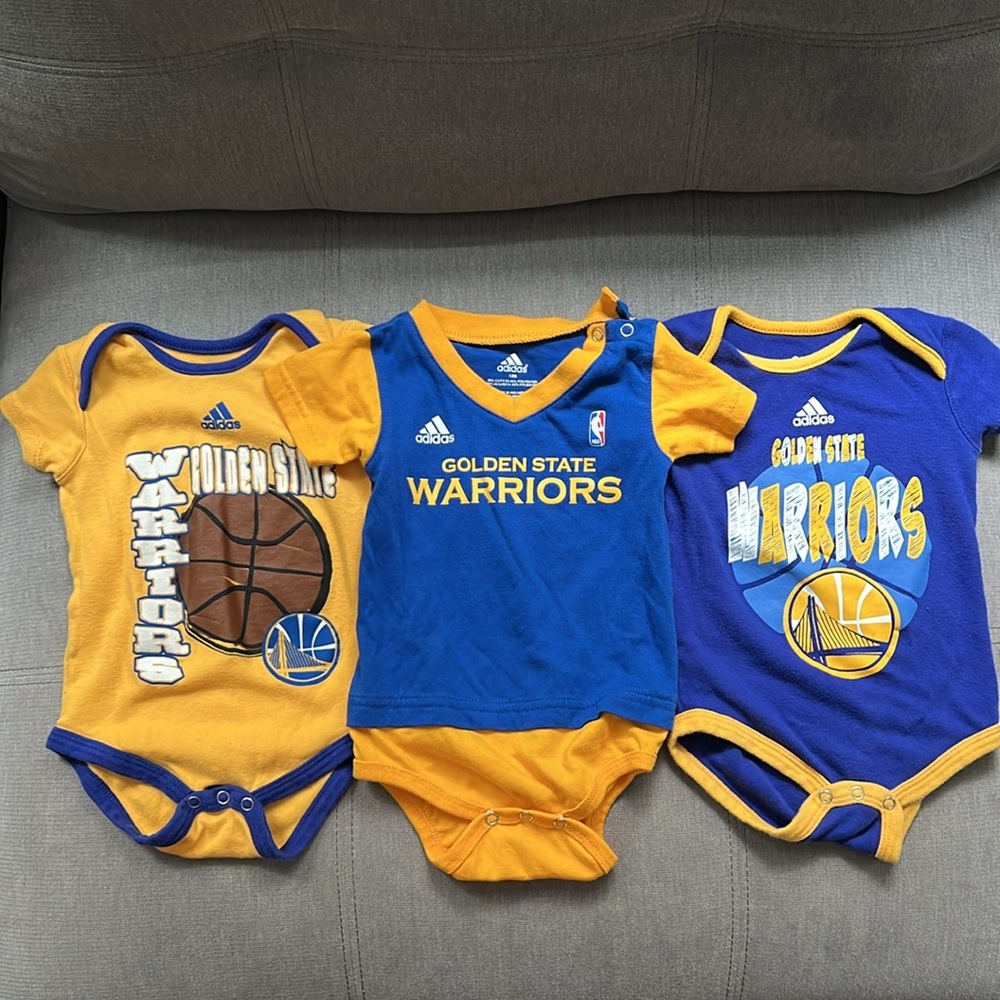 3 Adidas Golden State Warriors bodysuits